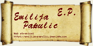 Emilija Papulić vizit kartica